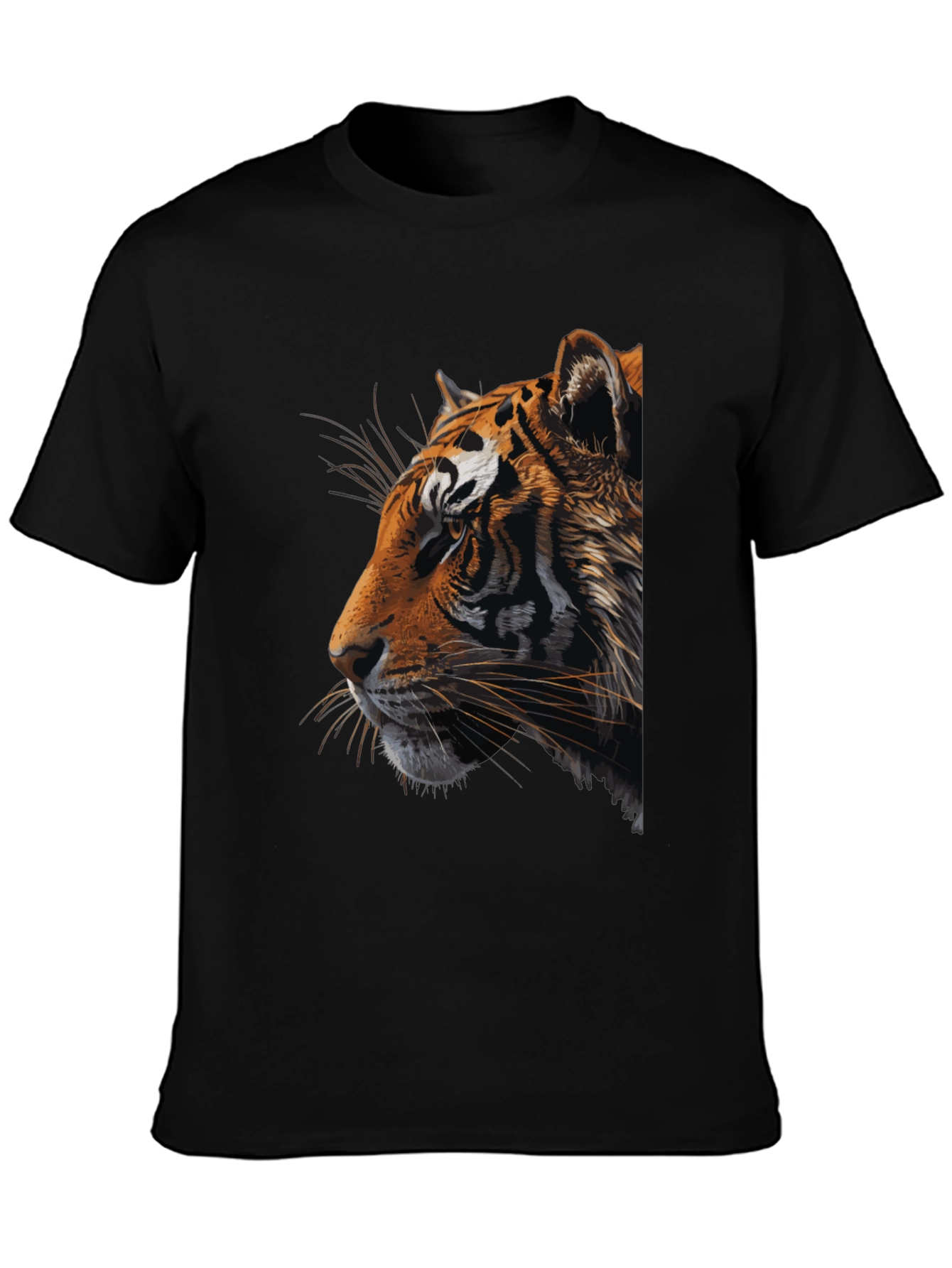 Tiger Graphic Print Crew Neck T-Shirt