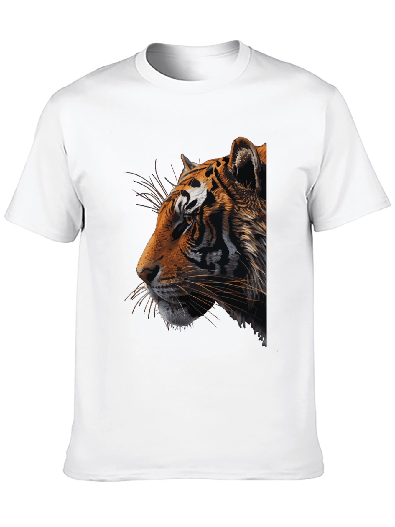 Tiger Graphic Print Crew Neck T-Shirt