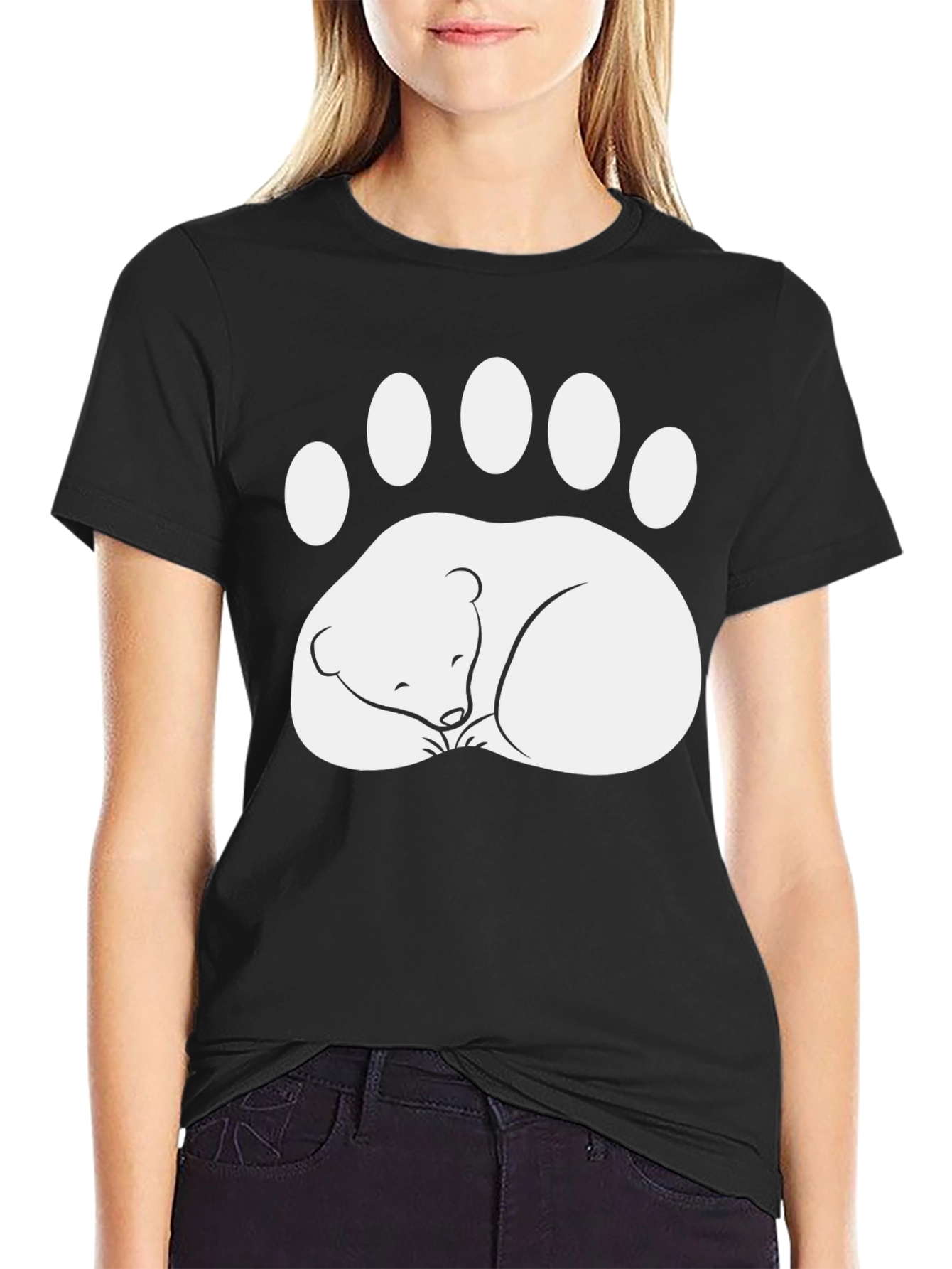 Sleeping Bear Paw Print T-Shirt - Relaxed Fit