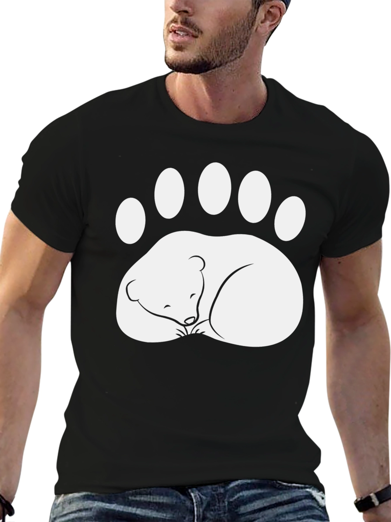 Sleeping Bear Paw Print T-Shirt - Relaxed Fit