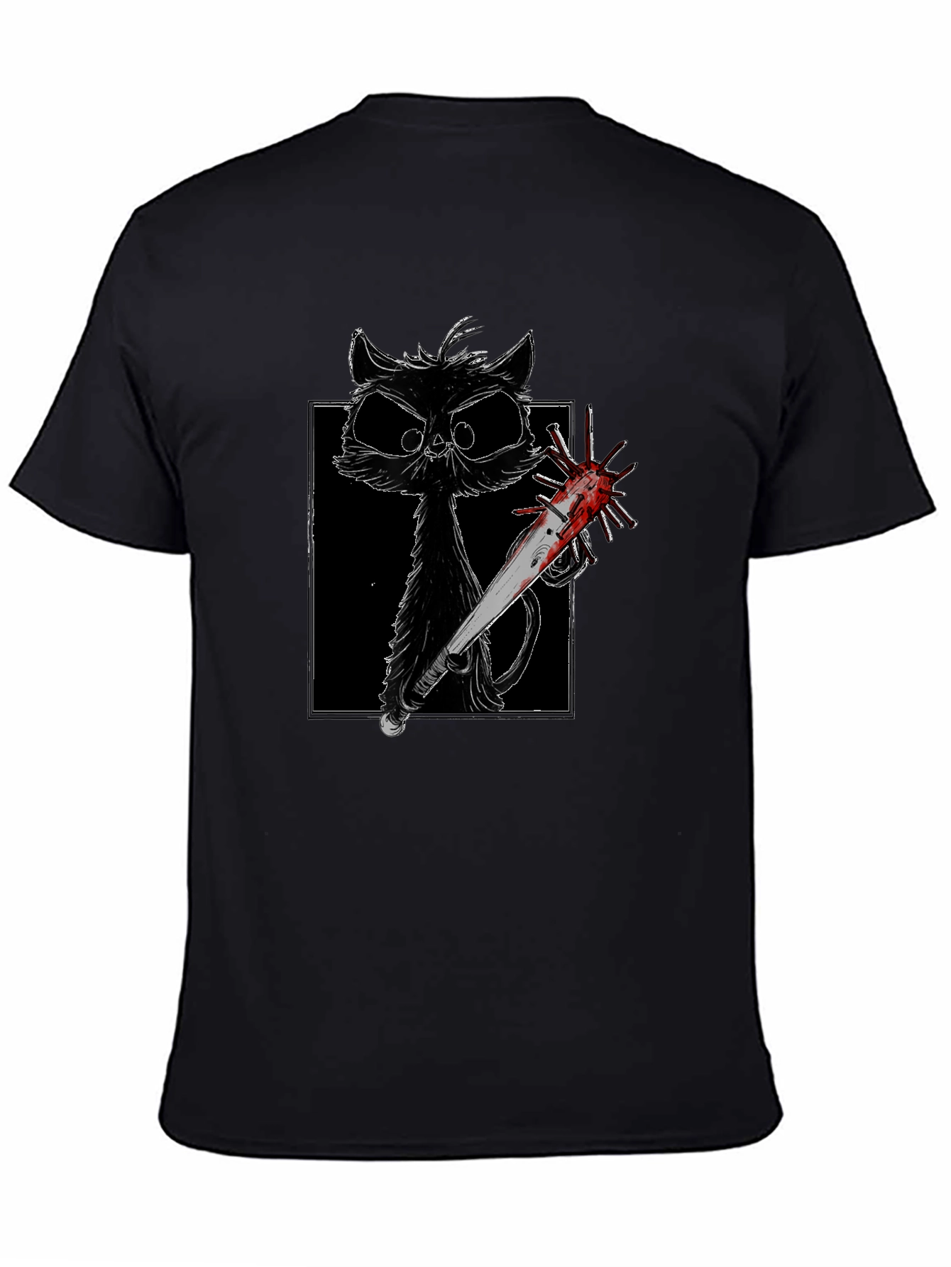 Creepy Cat Baseball Bat T-Shirt