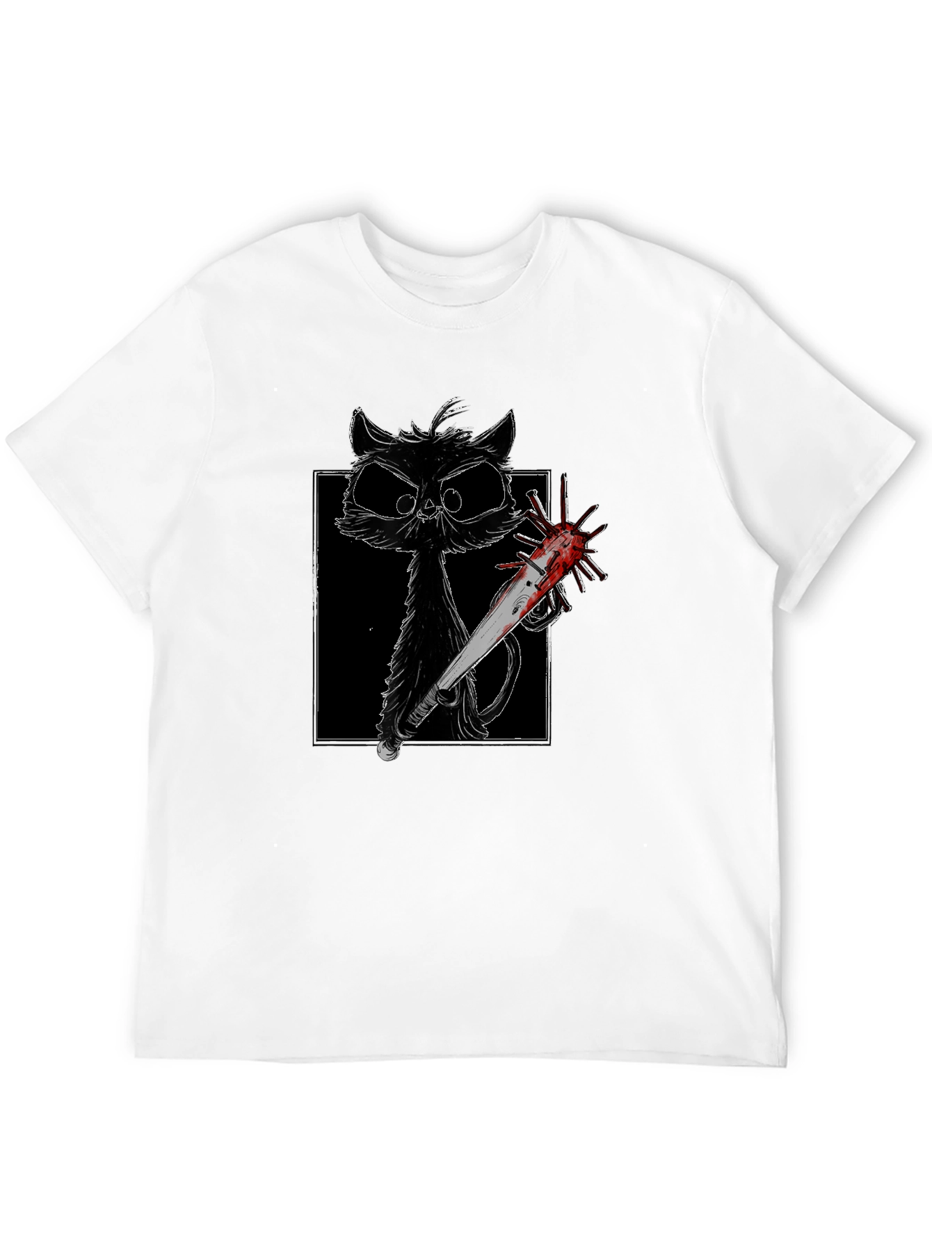Creepy Cat Baseball Bat T-Shirt