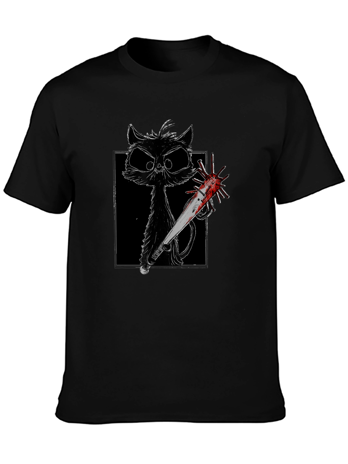 Creepy Cat Baseball Bat T-Shirt