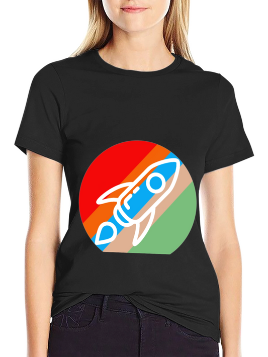 Retro Rocket Graphic Tee - Black T-Shirt