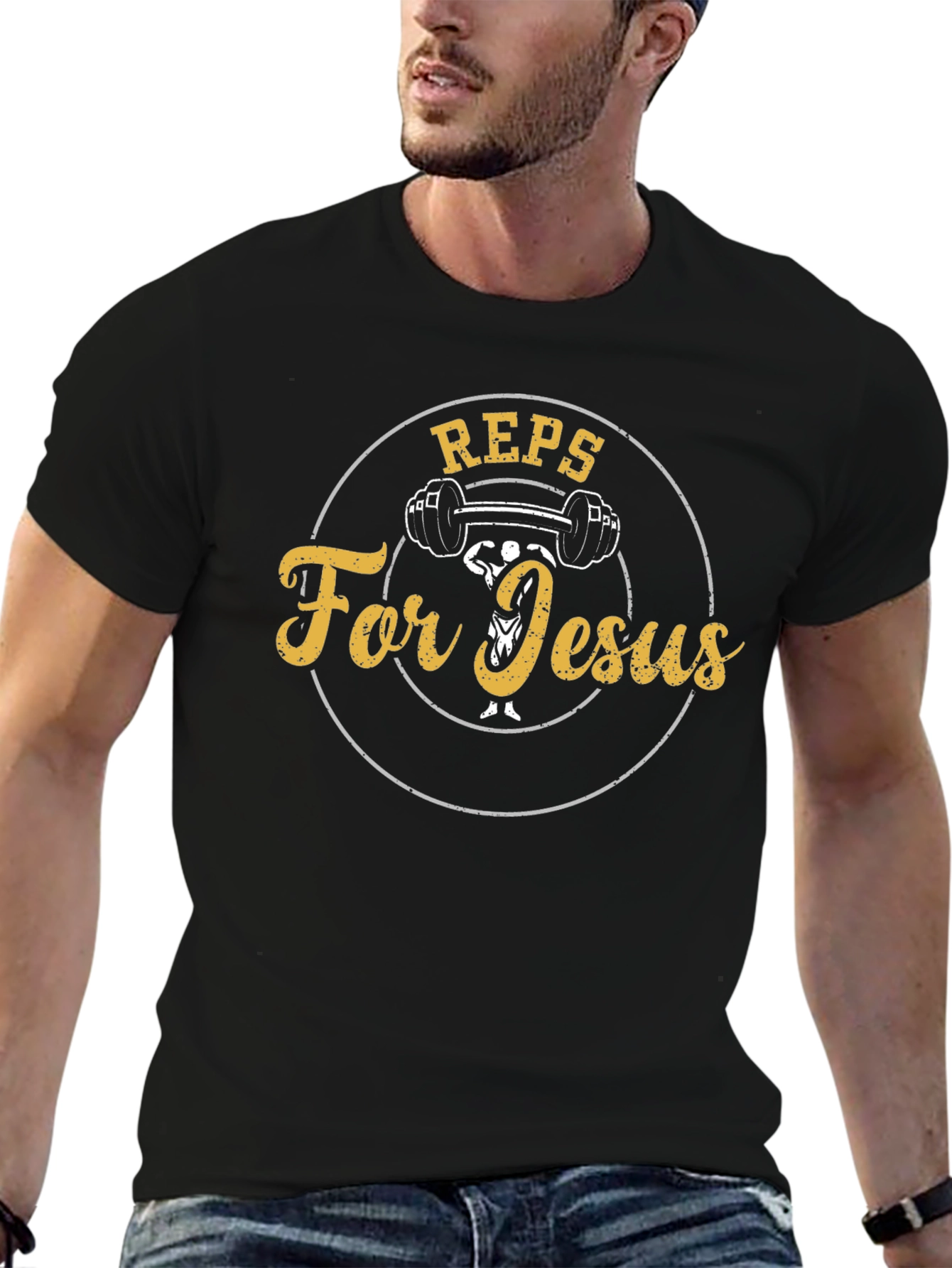 Reps For Jesus Black Graphic T-Shirt