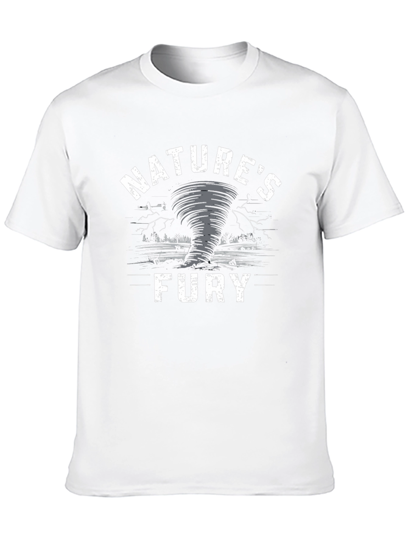 Natures Fury Tornado Graphic Print Black T-Shirt
