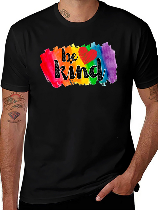 Be Kind Rainbow Heart Graphic T-Shirt