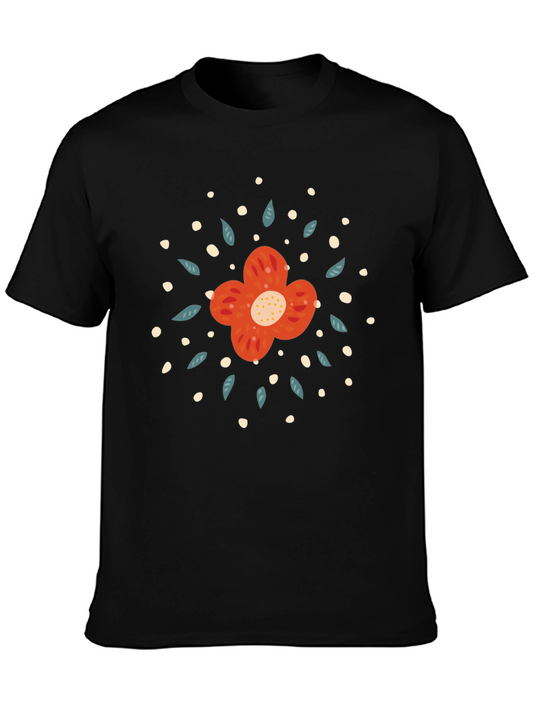 Floral Graphic Black Tee