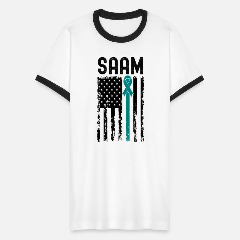 SAAM Sexual Assault Awareness Ribbon American Flag