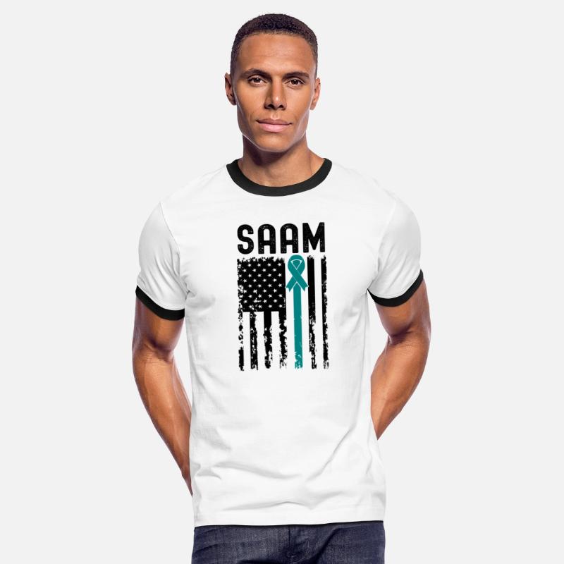 SAAM Sexual Assault Awareness Ribbon American Flag