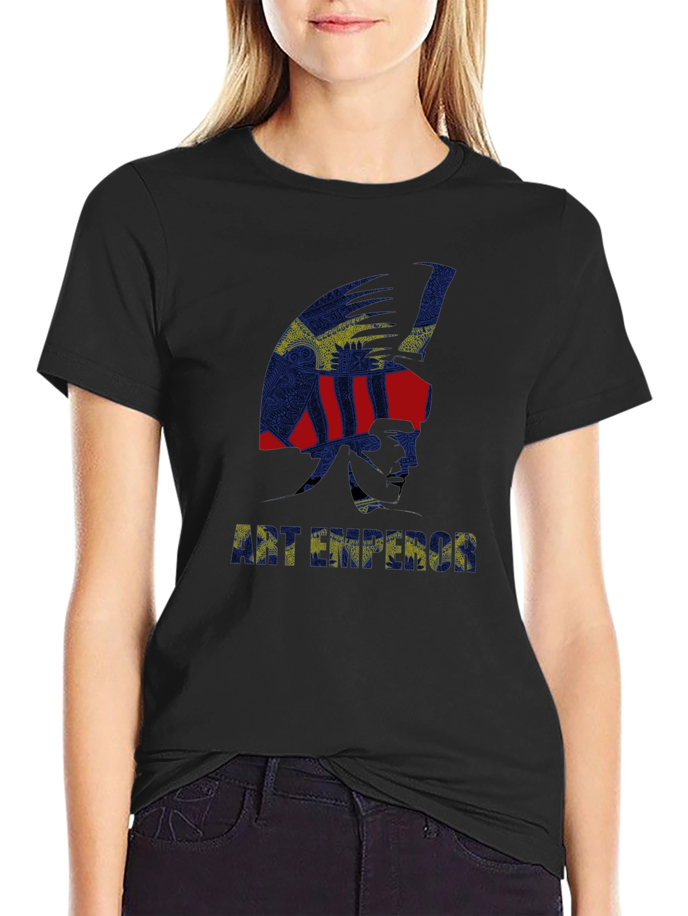 Art Emperor Graphic Tee - Black Cotton T-Shirt