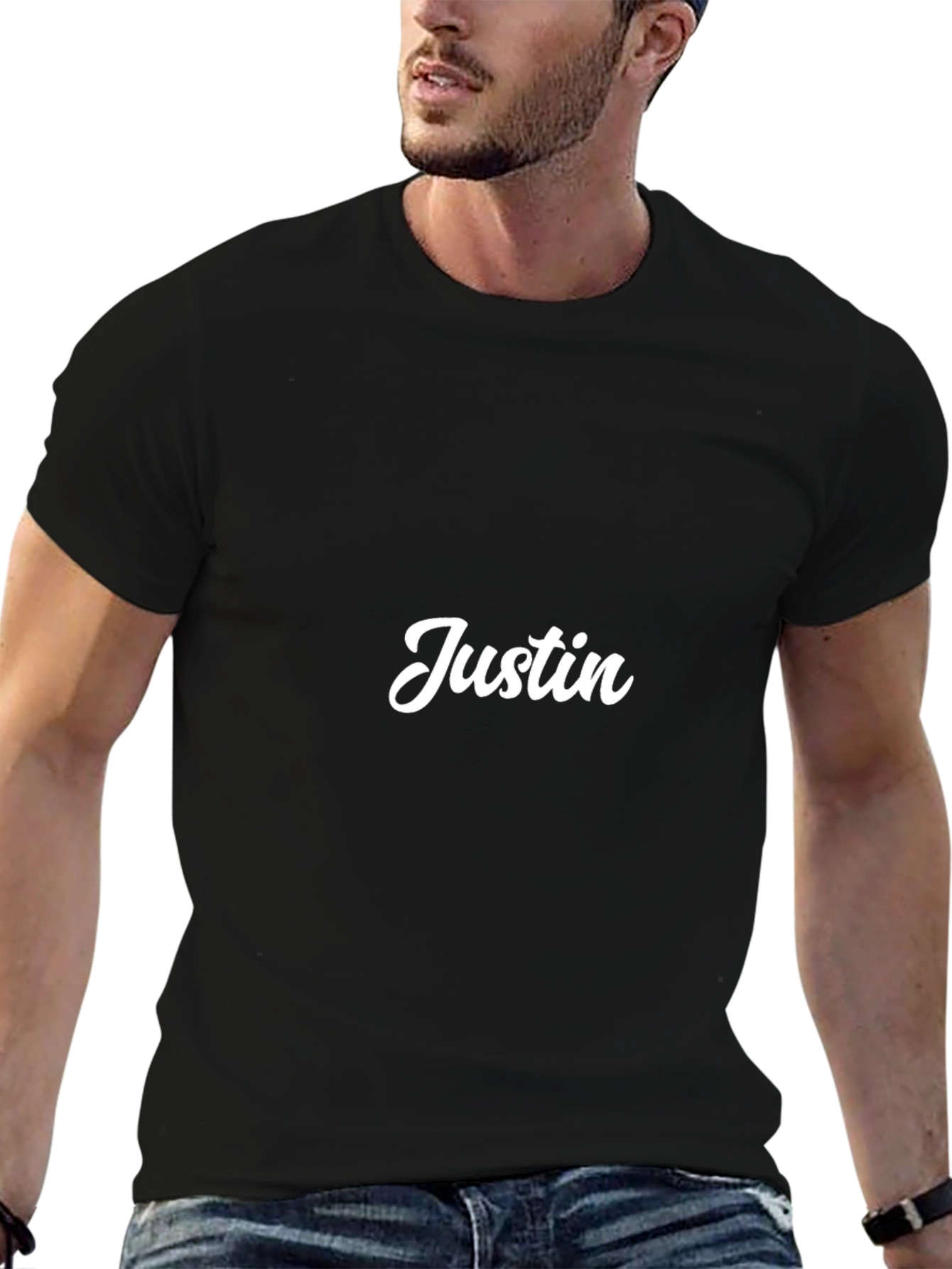 Justin Black T-Shirt - Personalized Fashion