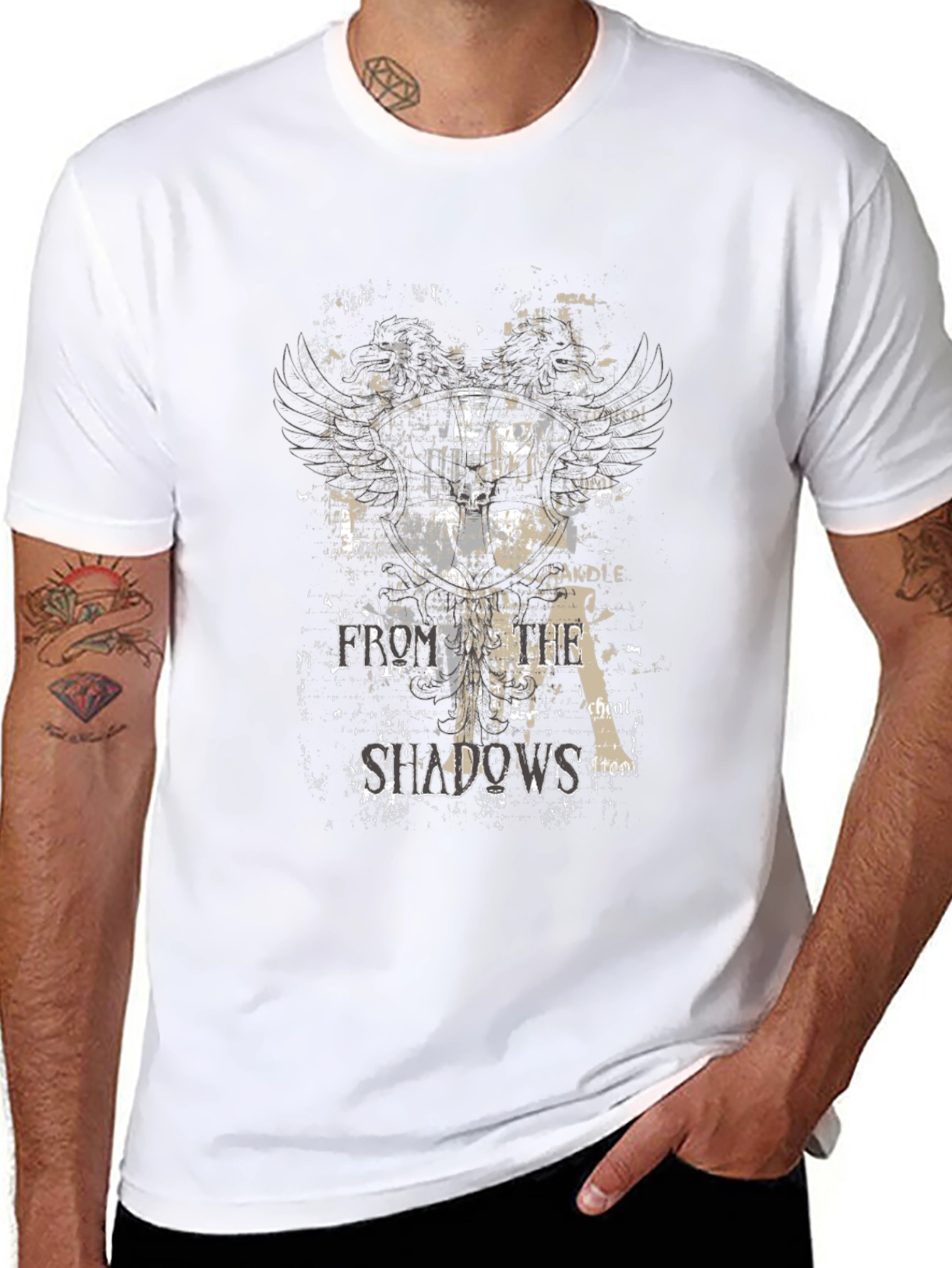 Edgy From the Shadows Graphic Black T-Shirt