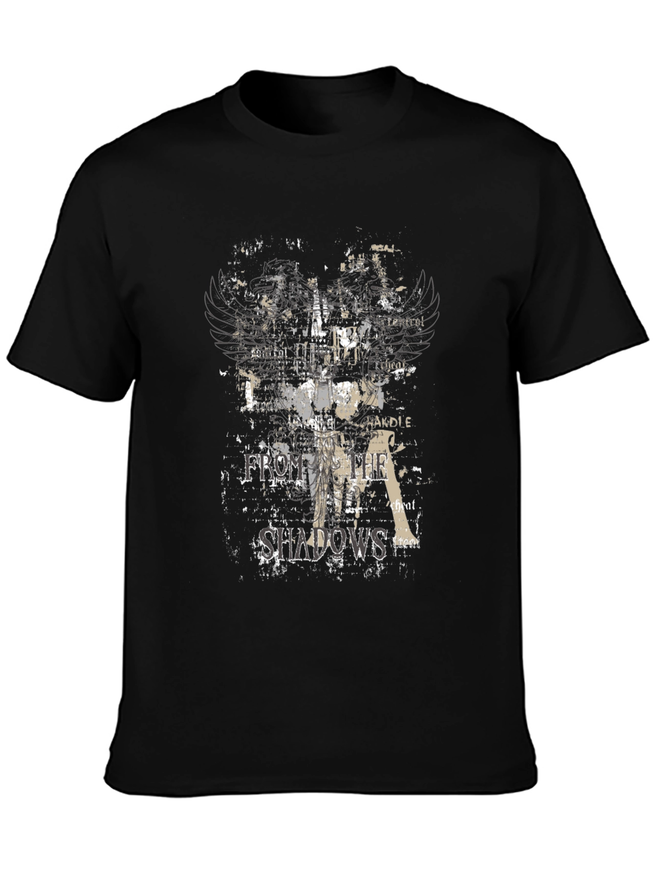 Edgy From the Shadows Graphic Black T-Shirt