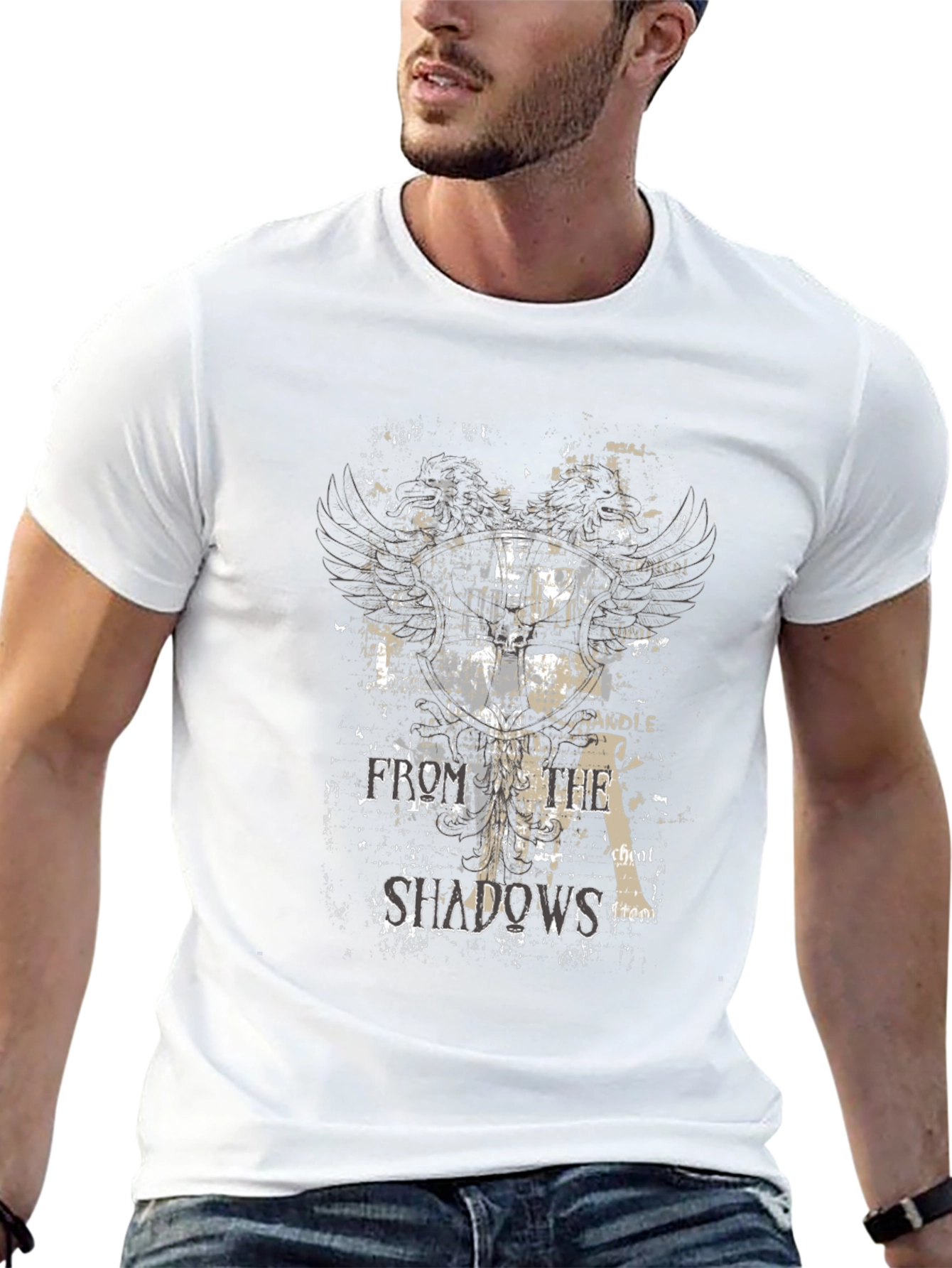 Edgy From the Shadows Graphic Black T-Shirt