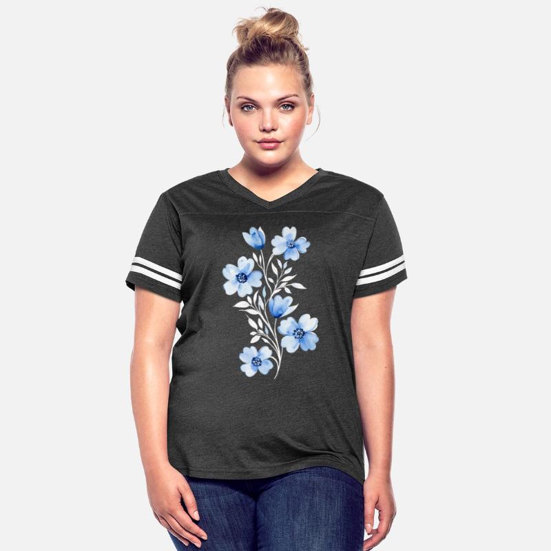 Serene Blue Floral Watercolor