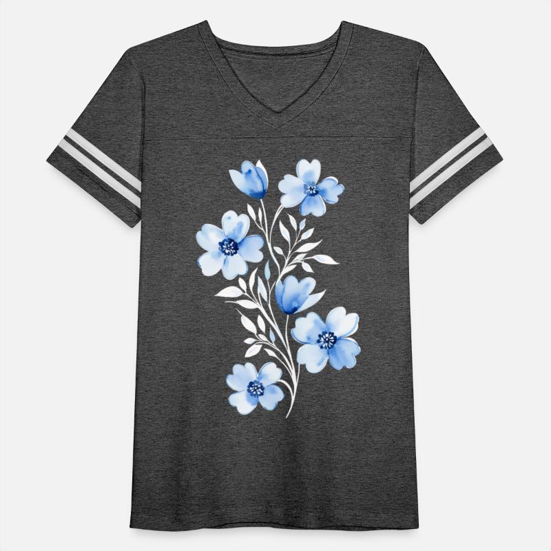 Serene Blue Floral Watercolor