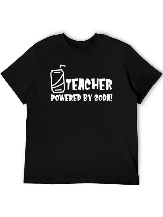 Teacher Powered by Soda Black T-Shirt