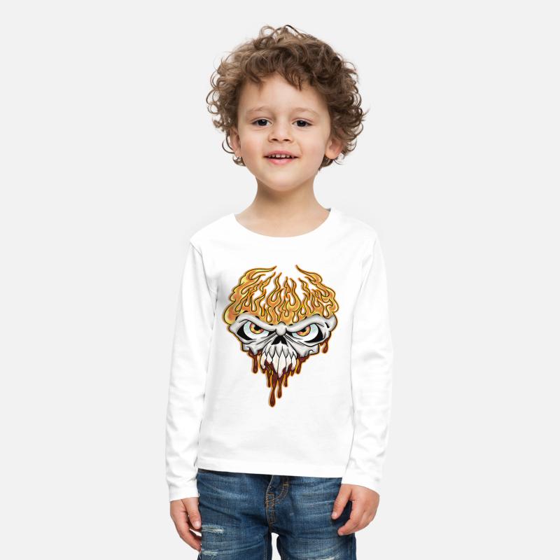 Skull On Fire - Teen Shirt Design