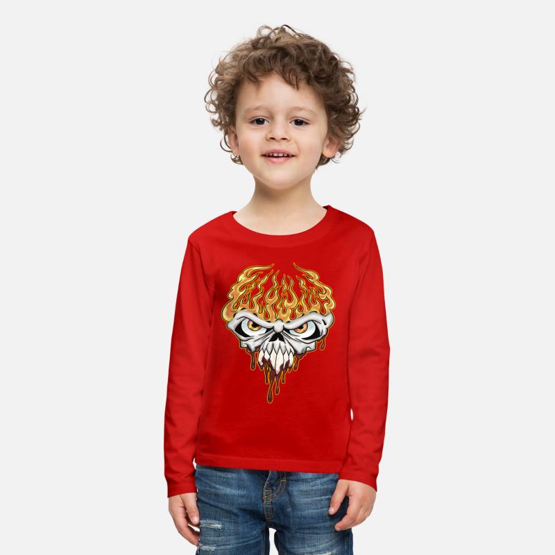 Skull On Fire - Teen Shirt Design