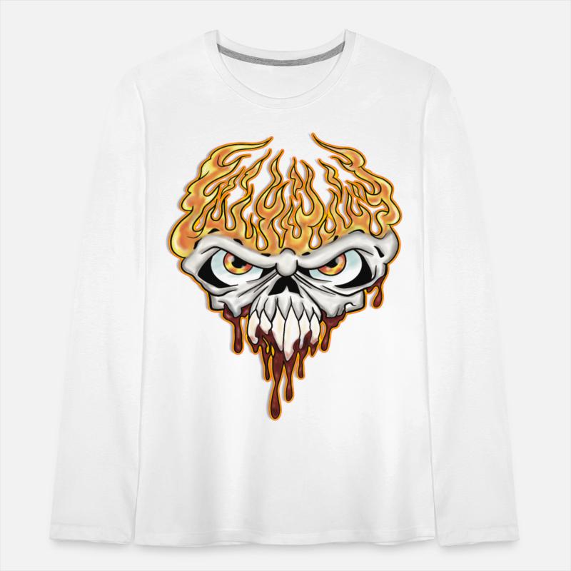 Skull On Fire - Teen Shirt Design