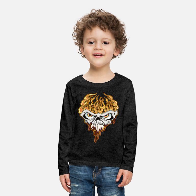 Skull On Fire - Teen Shirt Design