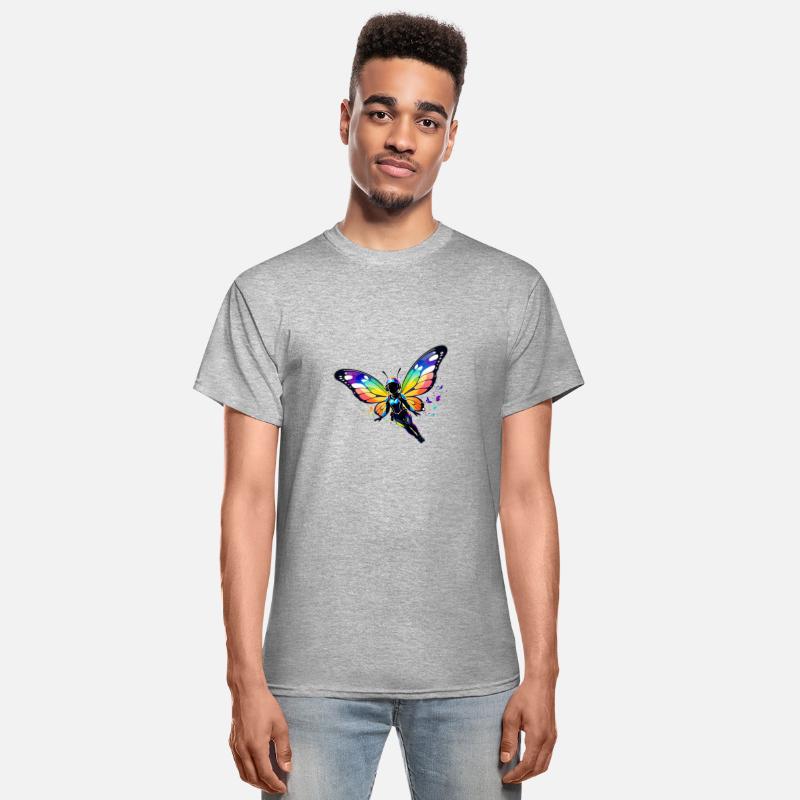 Skydiver Lady with Colorful Buttterly Wings