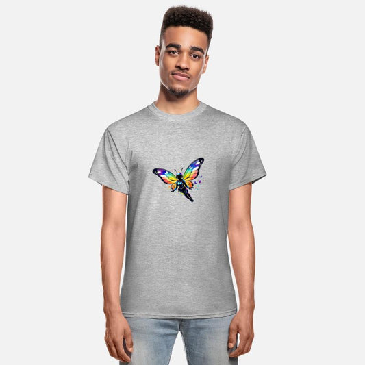 Skydiver Lady with Colorful Buttterly Wings