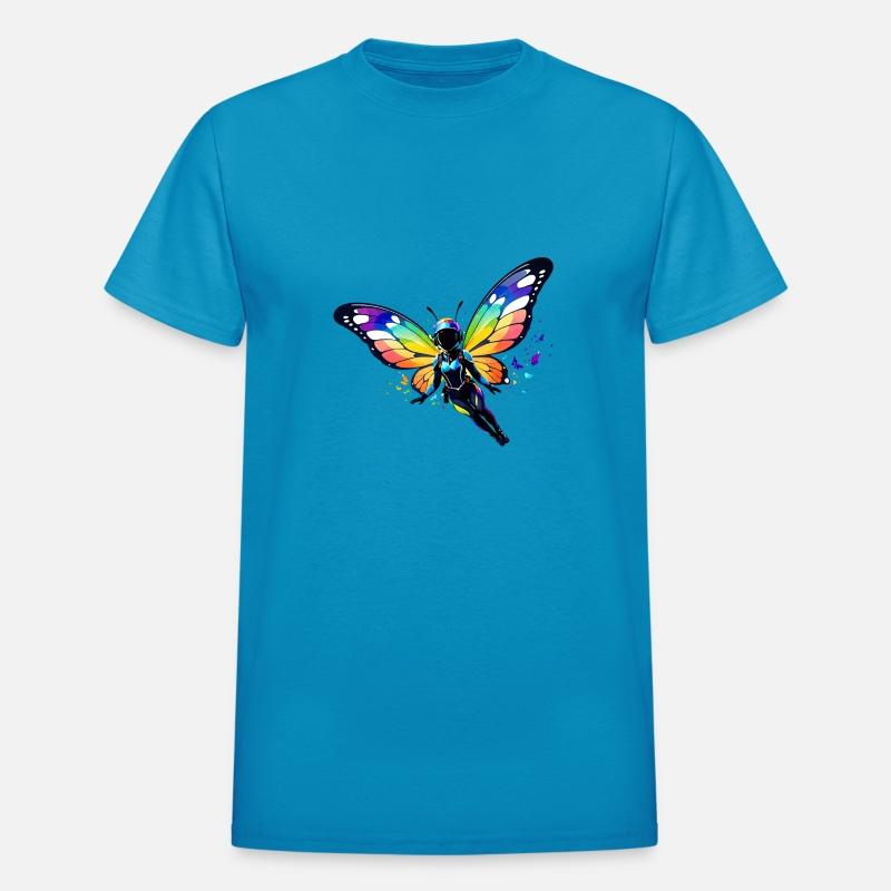 Skydiver Lady with Colorful Buttterly Wings