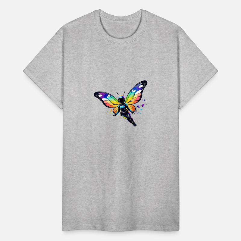 Skydiver Lady with Colorful Buttterly Wings