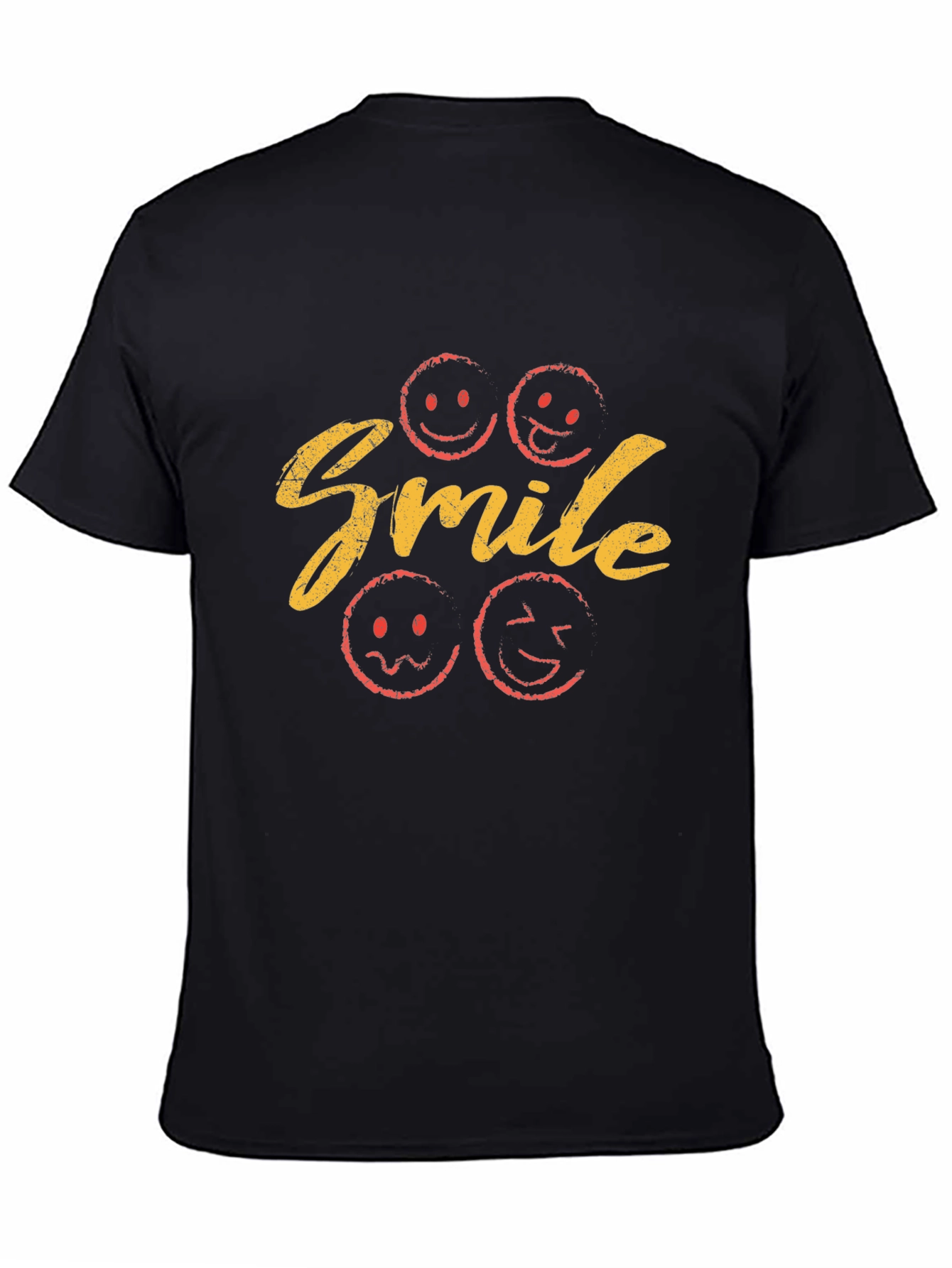 Smile Graphic Print T-Shirt - Black