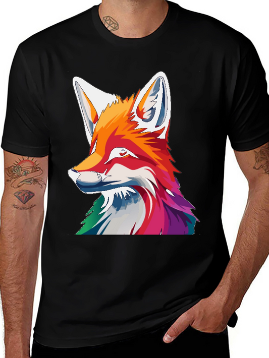 Fox Graphic Tee - Colorful Animal Print Shirt