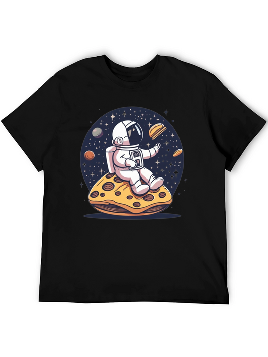 Astronaut Pizza Planet Black T-Shirt