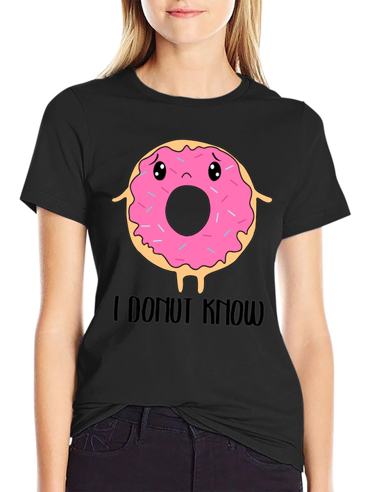 Funny I Donut Know T-Shirt - Black