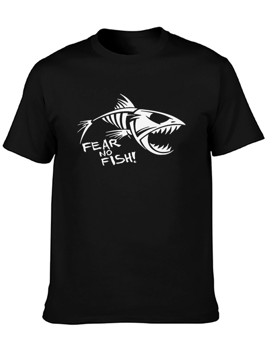 Fear No Fish Graphic Tee - Black Cotton T-Shirt