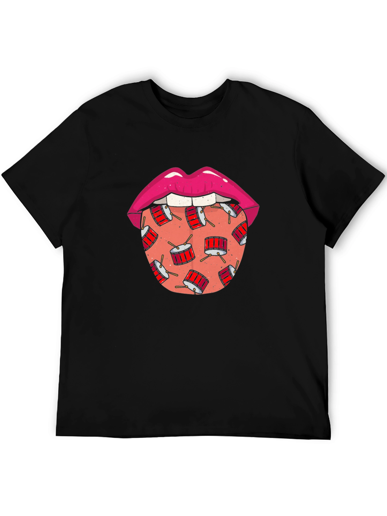 Drum Tongue Graphic T-Shirt - Black