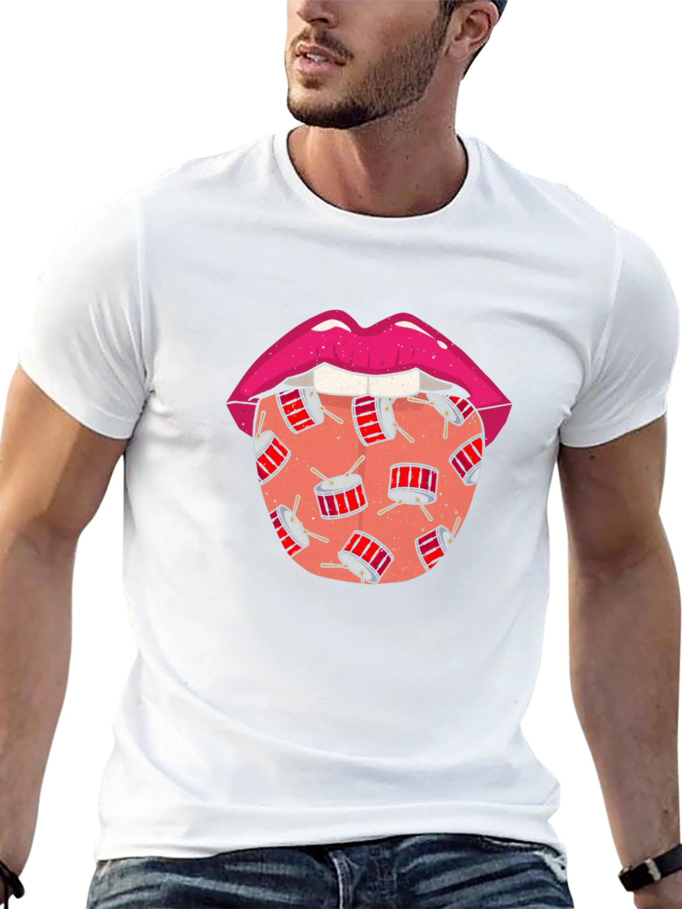 Drum Tongue Graphic T-Shirt - Black