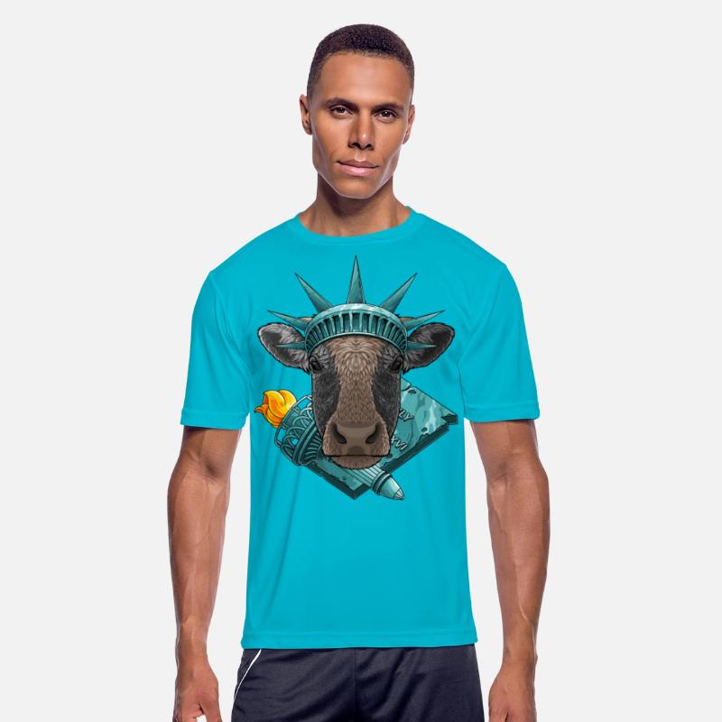 Statue Of Liberty Cow 4th Of July Farmer USA Ameri