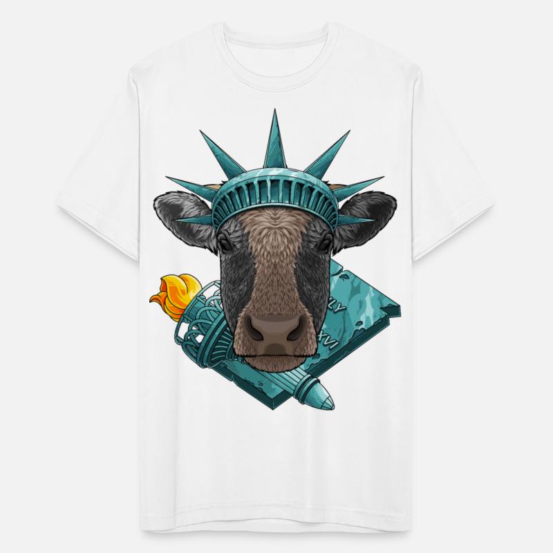 Statue Of Liberty Cow 4th Of July Farmer USA Ameri