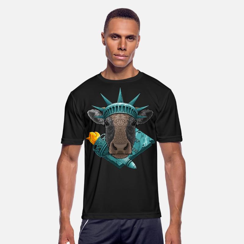 Statue Of Liberty Cow 4th Of July Farmer USA Ameri