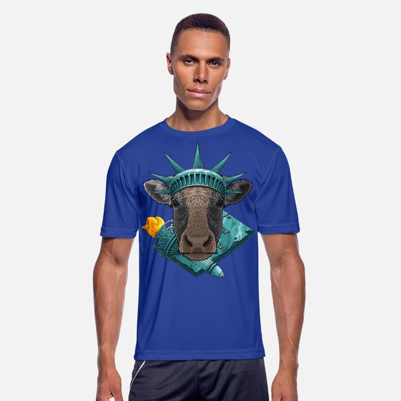 Statue Of Liberty Cow 4th Of July Farmer USA Ameri
