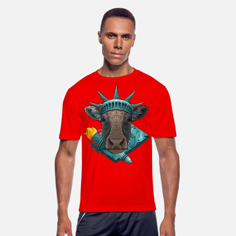 Statue Of Liberty Cow 4th Of July Farmer USA Ameri