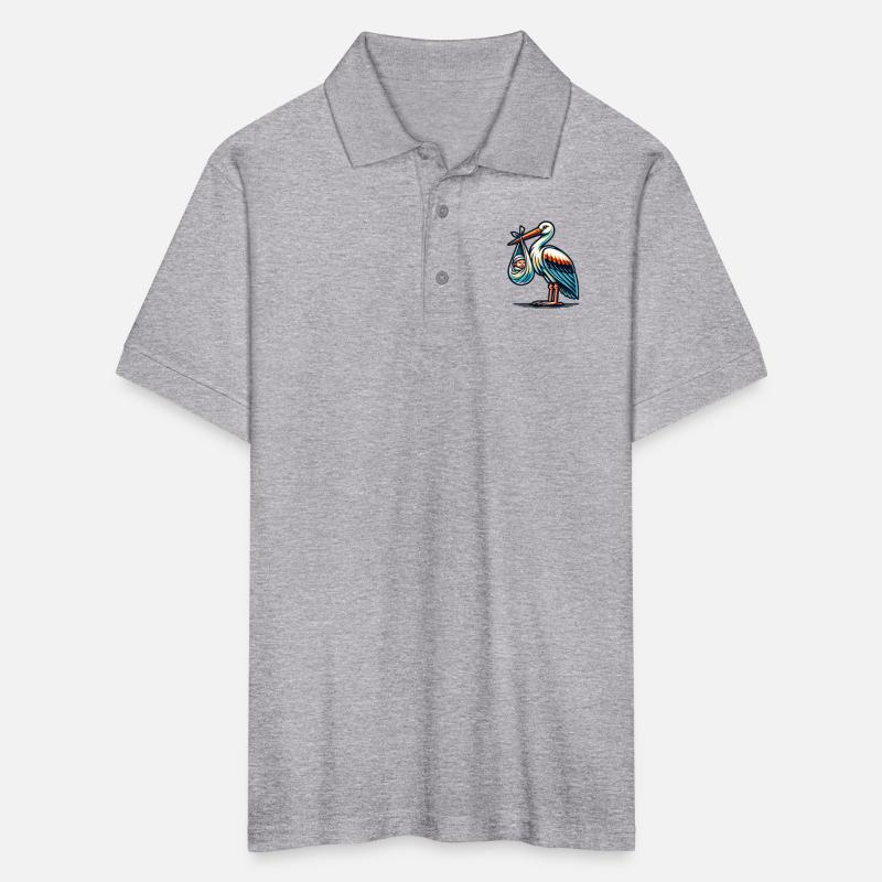 Stork Carrying Baby Illustration Celebrating New