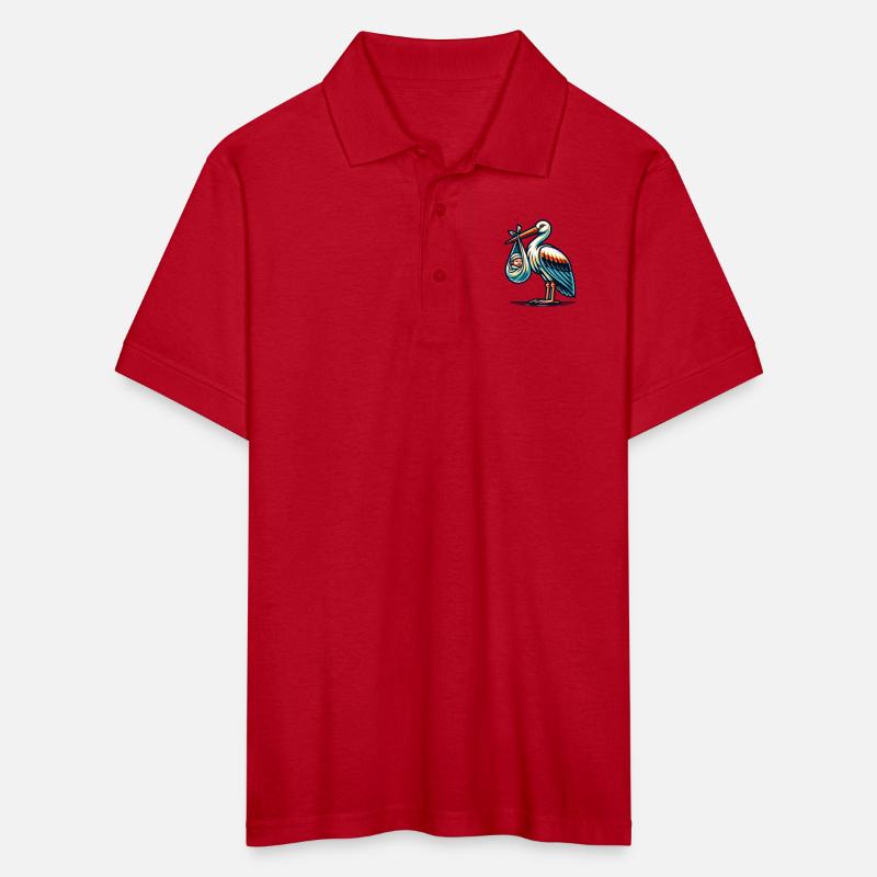 Stork Carrying Baby Illustration Celebrating New