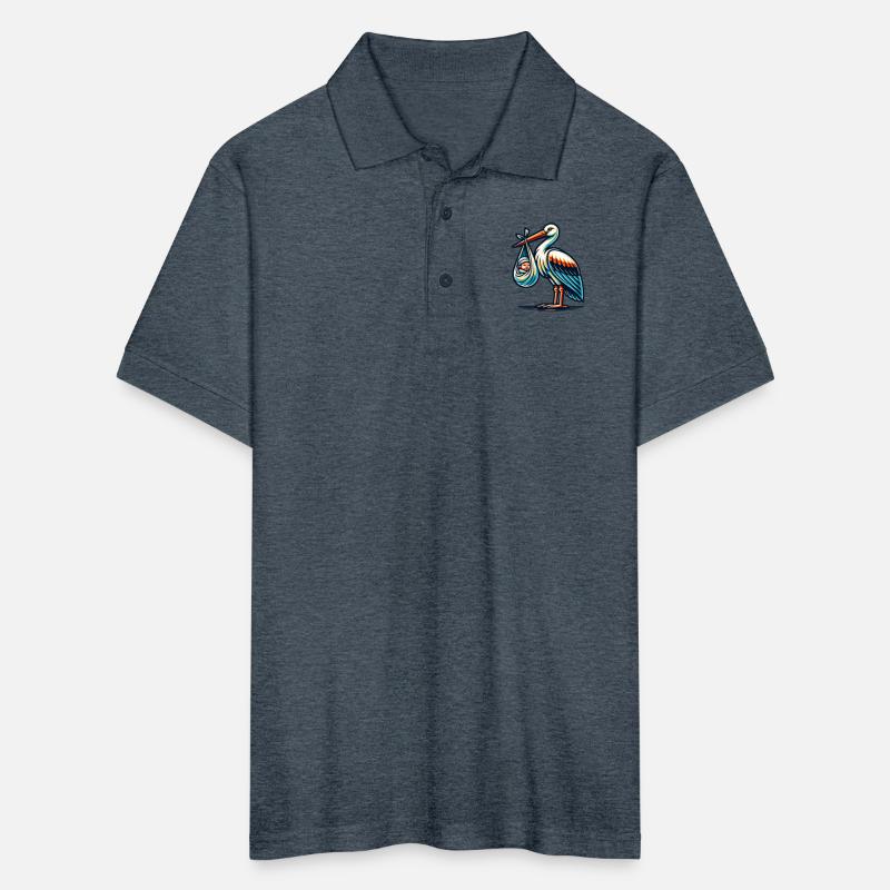 Stork Carrying Baby Illustration Celebrating New