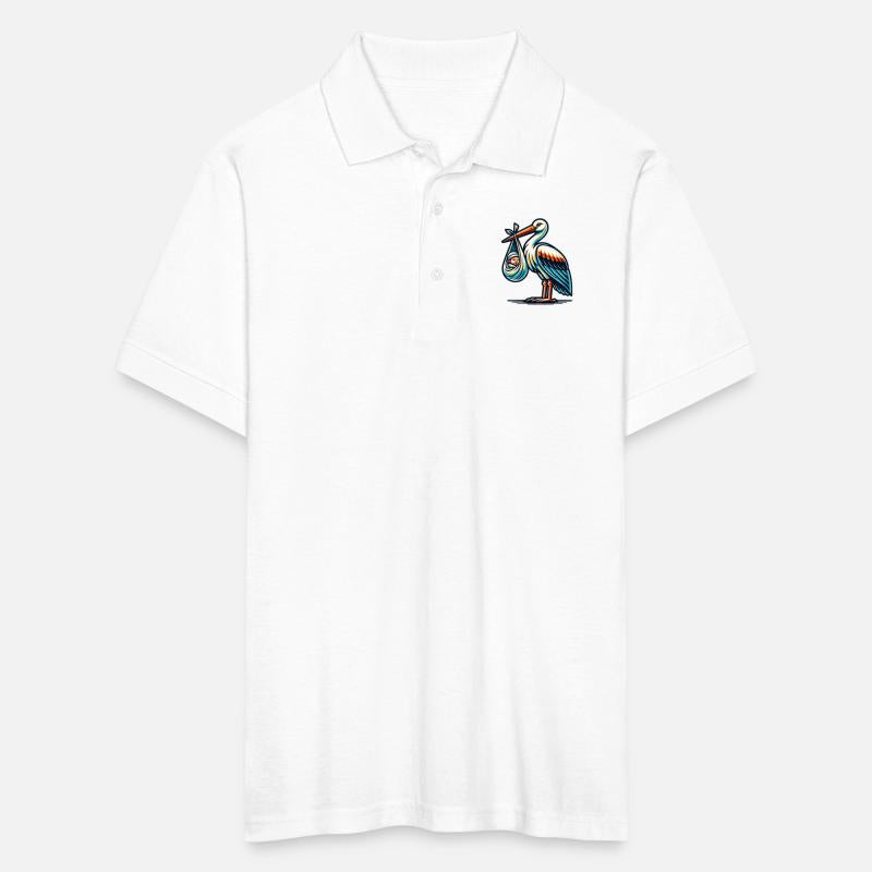 Stork Carrying Baby Illustration Celebrating New