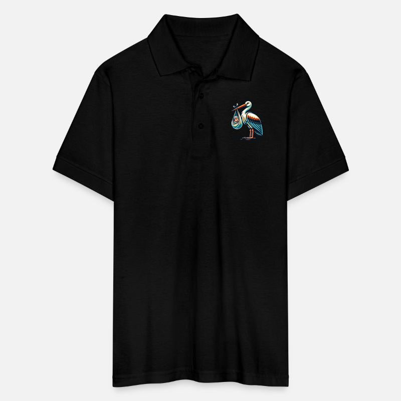 Stork Carrying Baby Illustration Celebrating New