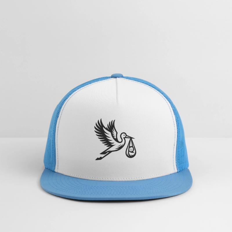 Stork Carrying Baby Illustration for New Parents