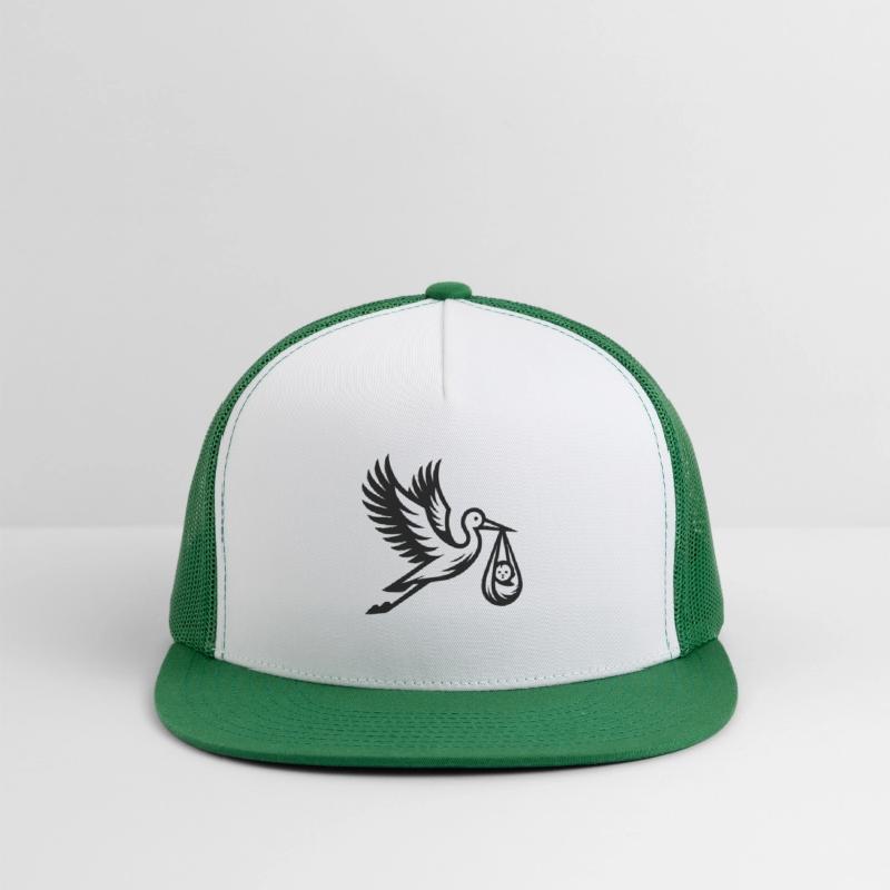 Stork Carrying Baby Illustration for New Parents