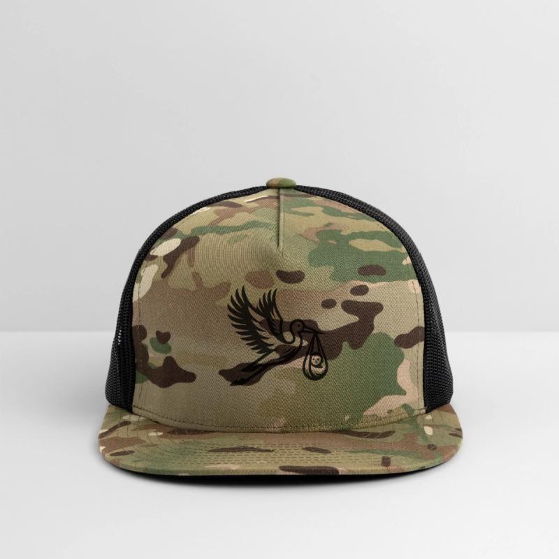 Stork Carrying Baby Illustration for New Parents